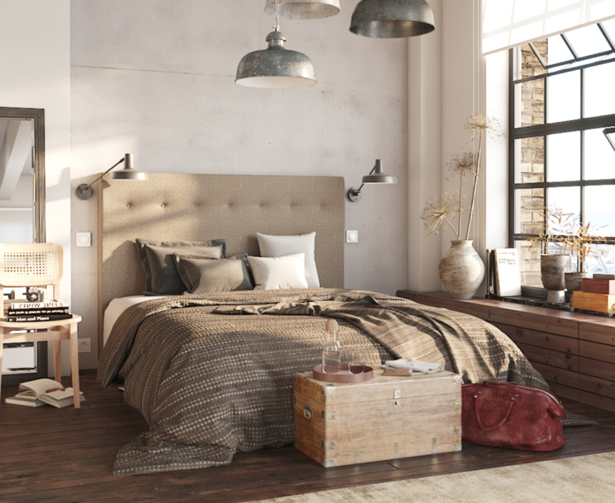 Tête de lit Kalmia Taupe 160 - H120 cm