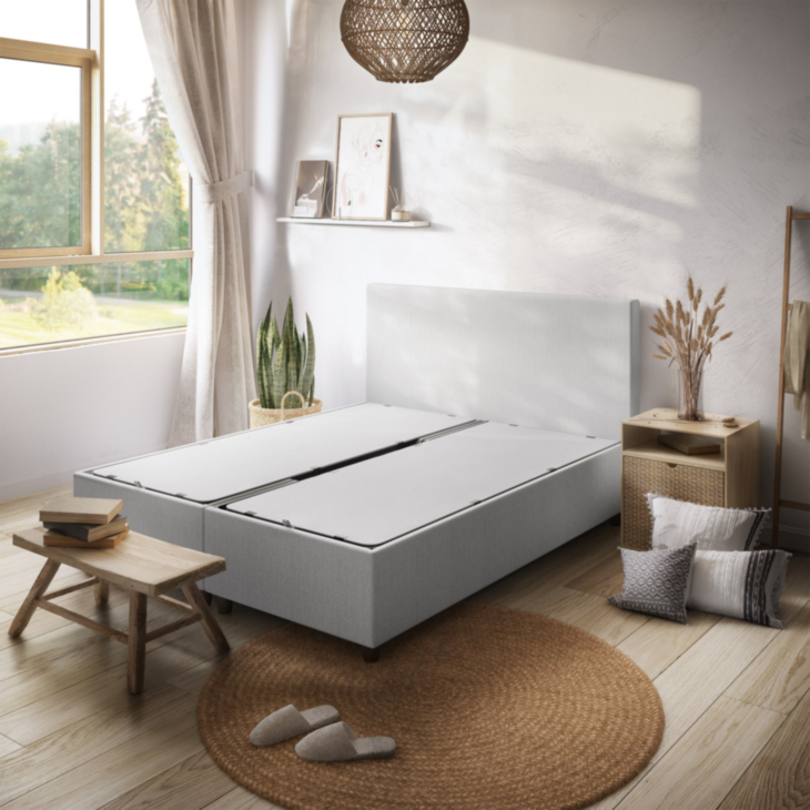 Lit Coffre Alpha Gris clair - 160x200 cm