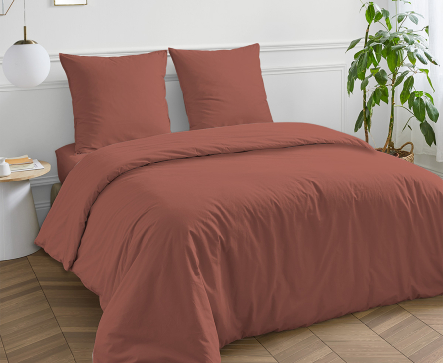 Housse de couette Coton Terracotta - 200x200 cm