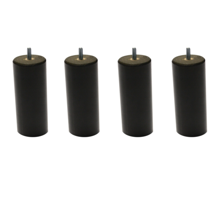 Lot de 4 pieds cylindriques Wengé - H20 cm