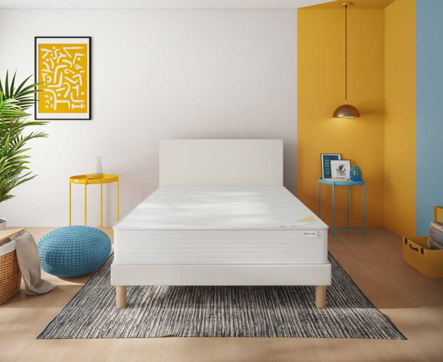 Sommier Tapissier Cirse Deco Boucle Blanc - 180x200 cm