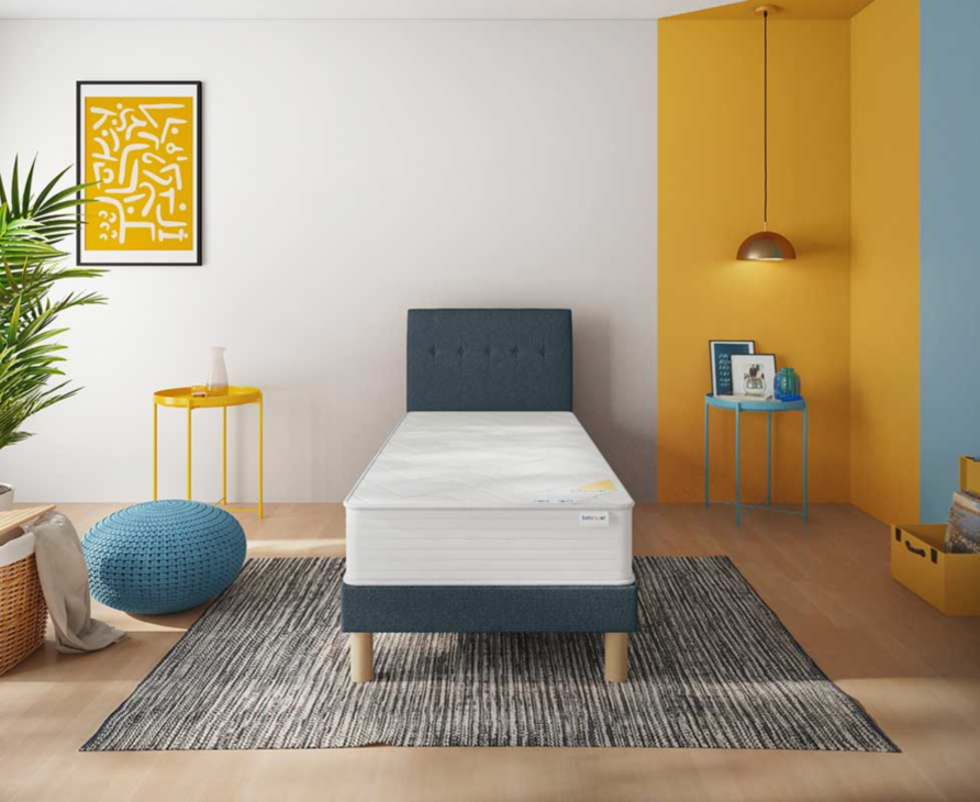 Sommier Tapissier Cirse Deco Bleu - 120x190 cm