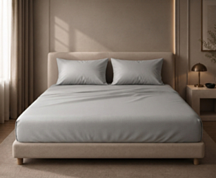 Ambiance drap-housse Satin Perle Bonnet 35 - 140X190 cm