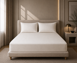 Ambiance drap-housse Satin Perle Bonnet 35 - 140X190 cm
