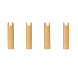 Lot de 4 pieds vernis clair - H22 cm