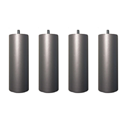 Lot de 4 pieds cylindriques Métal Laqué - H25 cm