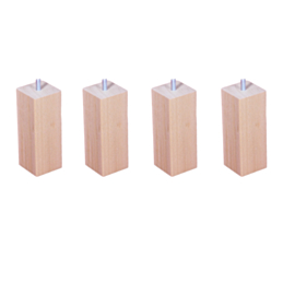 Lot de 4 pieds carrés Vernis Clair - H20 cm