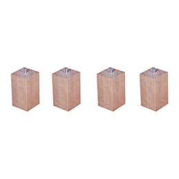 Lot de 4 pieds P3 carrés Vernis clair - H20 cm