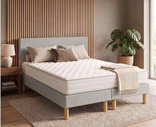 Ensemble literie Leon - gris - (x2) 70x200 cm (140x200 cm) 