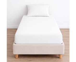 Drap-housse 100% Coton Blanc - Bonnet 25 - 80x200 cm