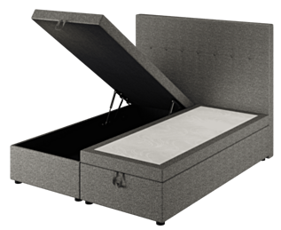 Lit Coffre Cassia Gris - 90x200 cm