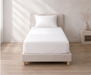 Ambiance drap-housse Percale Blanc Bonnet 35 90X190 cm