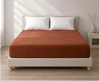 Ambiance drap-housse percale Henna Bonnet 35 - 140X190 cm