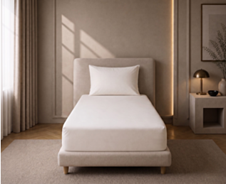 Ambiance drap-housse Satin Perle Bonnet 35 - 90X190 cm
