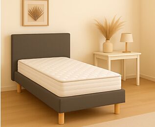 Ensemble literie Victor 90x190 cm sommier + matelas + tête de lit 